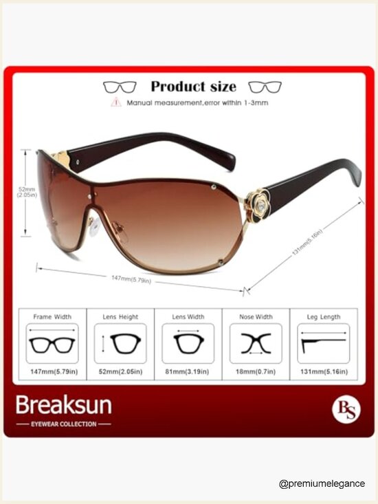 Oversized Y2K Wrap Around Shield Sunglasses Rimless Trendy UV400 main image 7